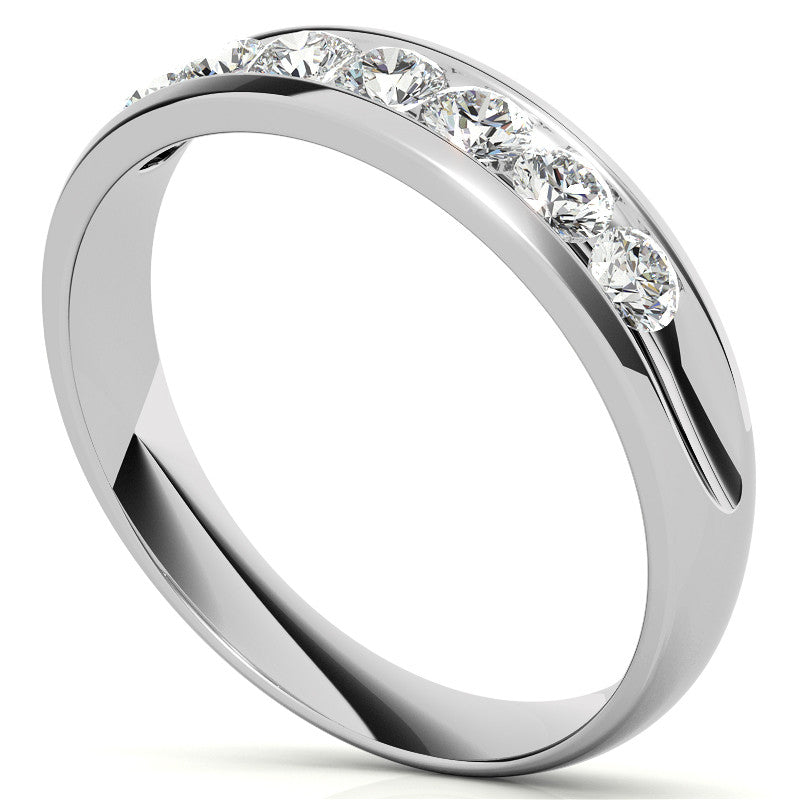 3mm, 0.70ct Round Channel Mens Moissanite Ring