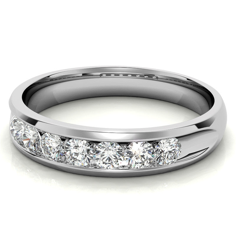 3mm, 0.70ct Round Channel Mens Moissanite Ring