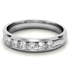 3mm, 0.70ct Round Channel Mens Moissanite Ring