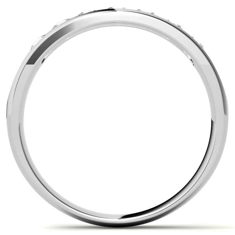 3mm, 0.70ct Round Channel Mens Moissanite Ring