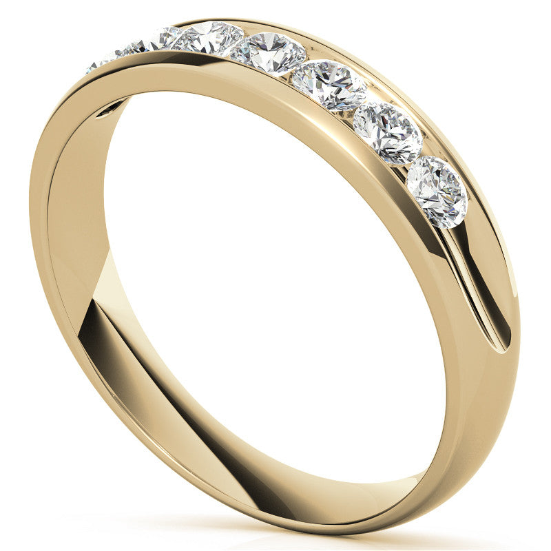 3mm, 0.70ct Round Channel Mens Moissanite Ring