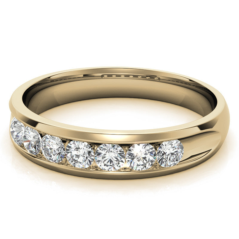 3mm, 0.70ct Round Channel Mens Moissanite Ring