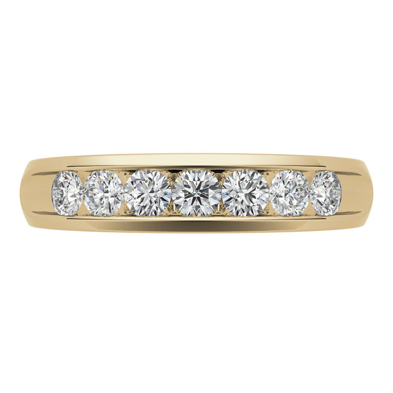 3mm, 0.70ct Round Channel Mens Moissanite Ring