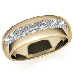 3.5mm, 1.96ct Square Channel Mens Moissanite Ring