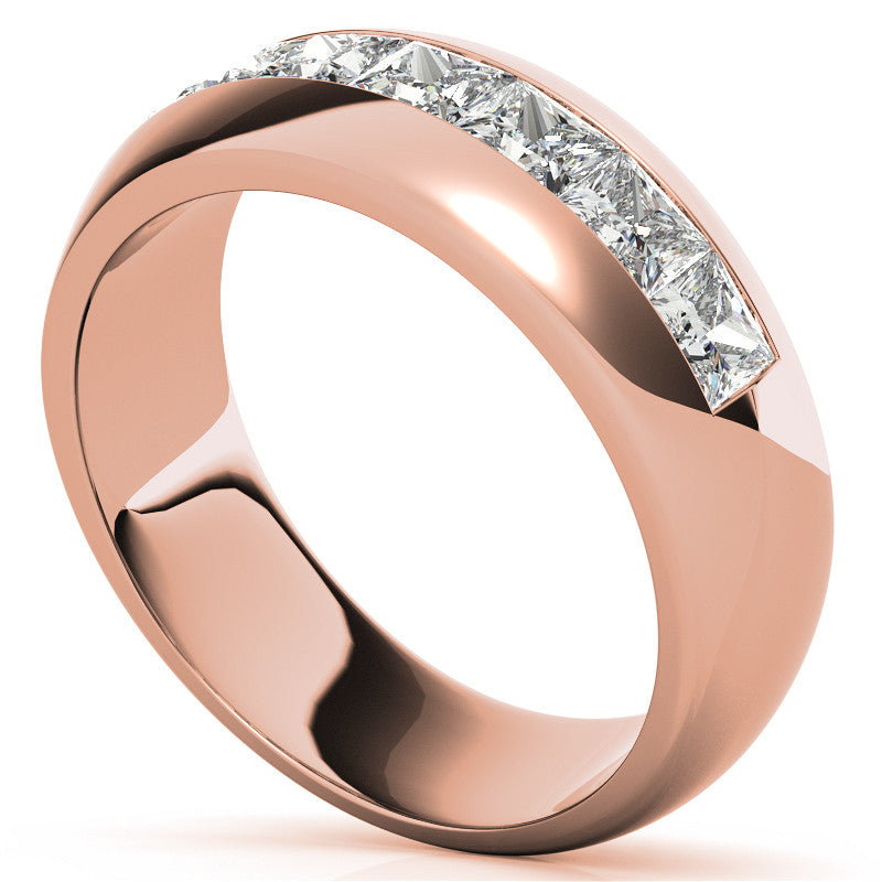 3.5mm, 1.96ct Square Channel Mens Moissanite Ring