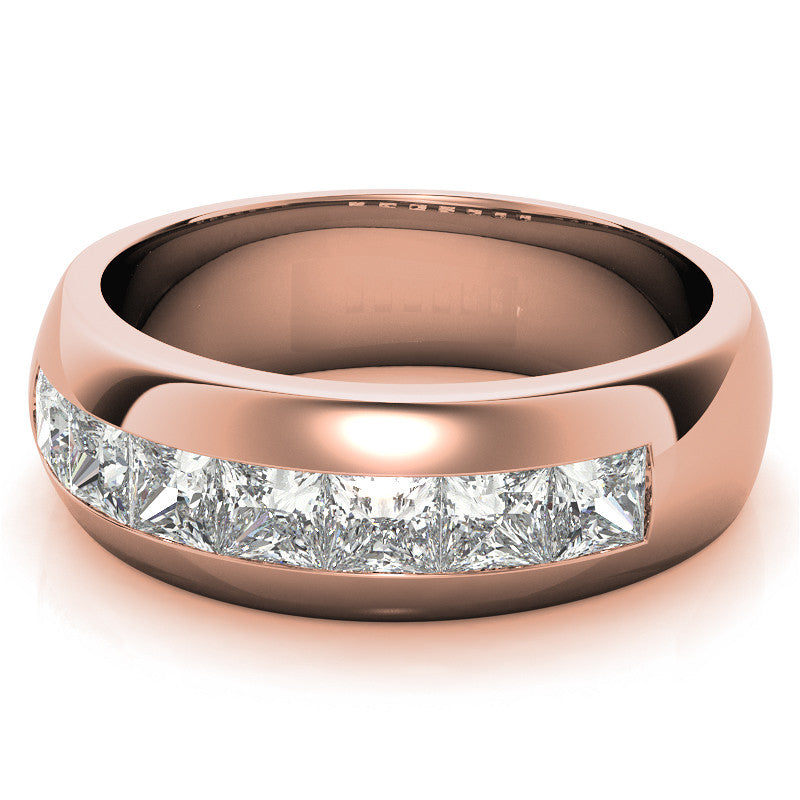 3.5mm, 1.96ct Square Channel Mens Moissanite Ring