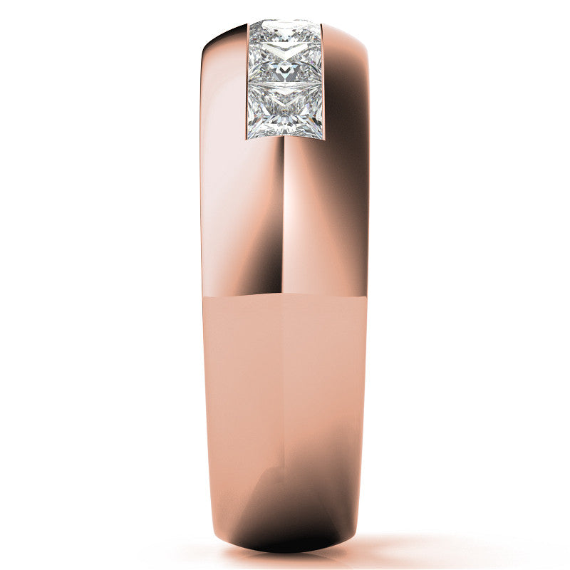3.5mm, 1.96ct Square Channel Mens Moissanite Ring