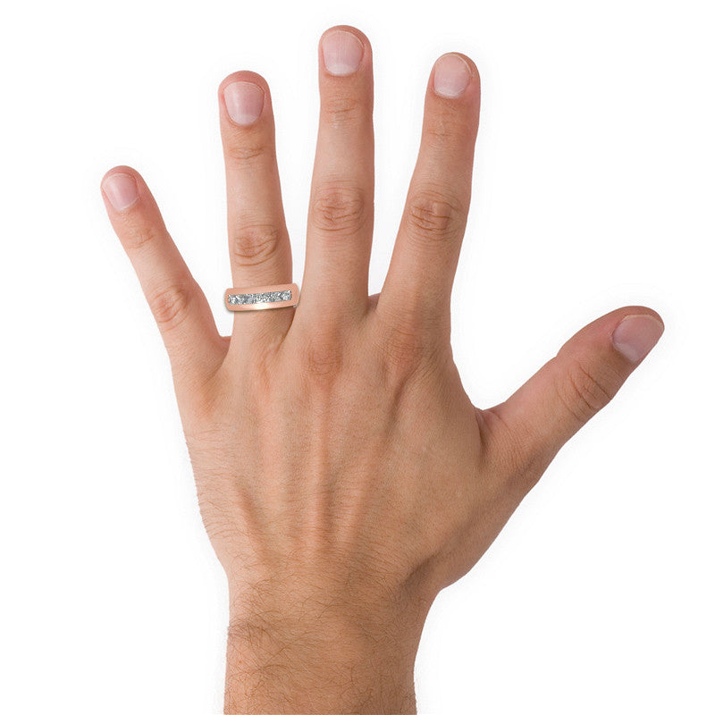 3.5mm, 1.96ct Square Channel Mens Moissanite Ring