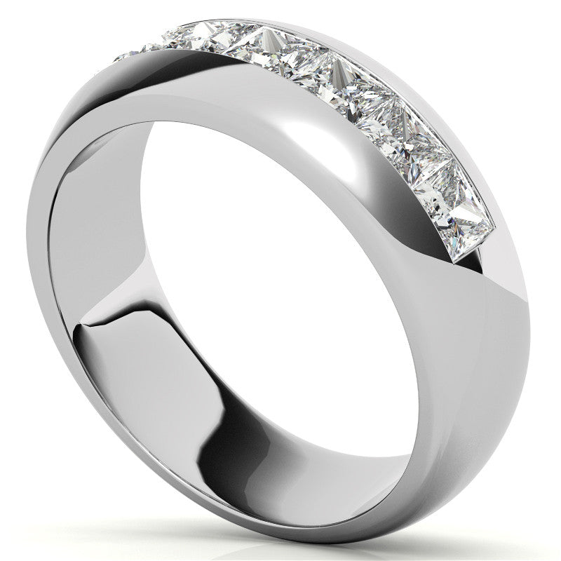 3.5mm, 1.96ct Square Channel Mens Moissanite Ring