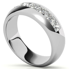 3.5mm, 1.96ct Square Channel Mens Moissanite Ring