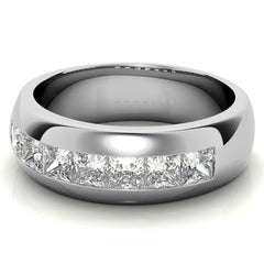 3.5mm, 1.96ct Square Channel Mens Moissanite Ring