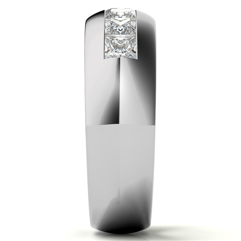 3.5mm, 1.96ct Square Channel Mens Moissanite Ring