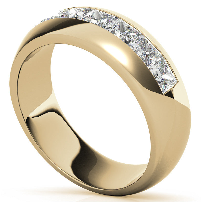 3.5mm, 1.96ct Square Channel Mens Moissanite Ring