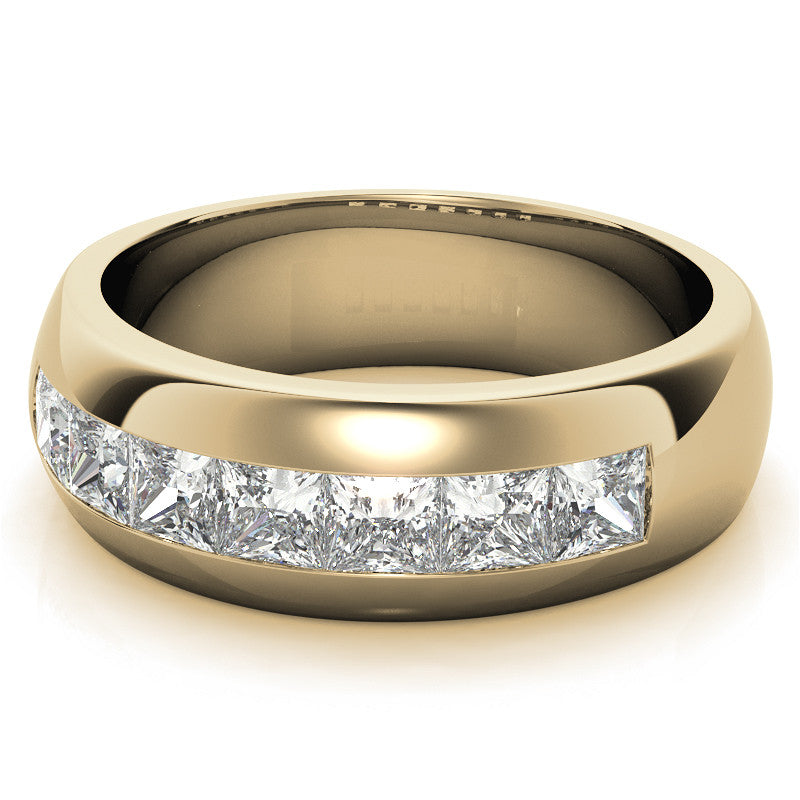 3.5mm, 1.96ct Square Channel Mens Moissanite Ring