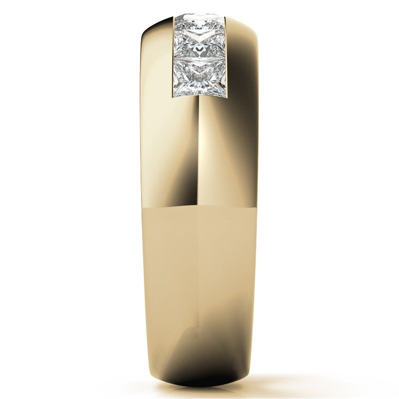3.5mm, 1.96ct Square Channel Mens Moissanite Ring
