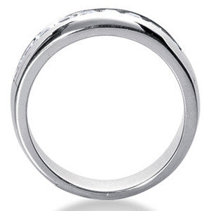 3mm, 1.26ct Princess Channel Mens Moissanite Ring