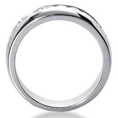 3mm, 1.26ct Princess Channel Mens Moissanite Ring
