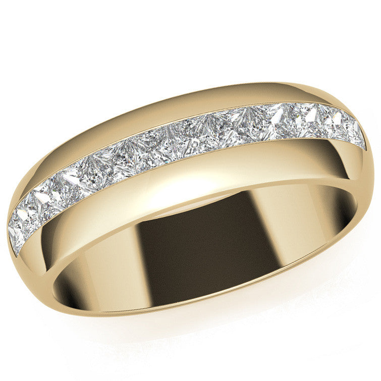 2.5mm, 1.56ct Square Channel Mens Moissanite Ring