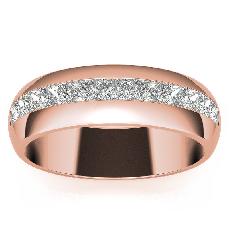2.5mm, 1.56ct Square Channel Mens Moissanite Ring