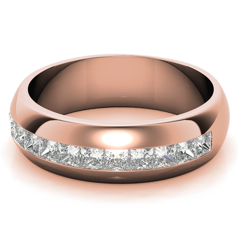 2.5mm, 1.56ct Square Channel Mens Moissanite Ring