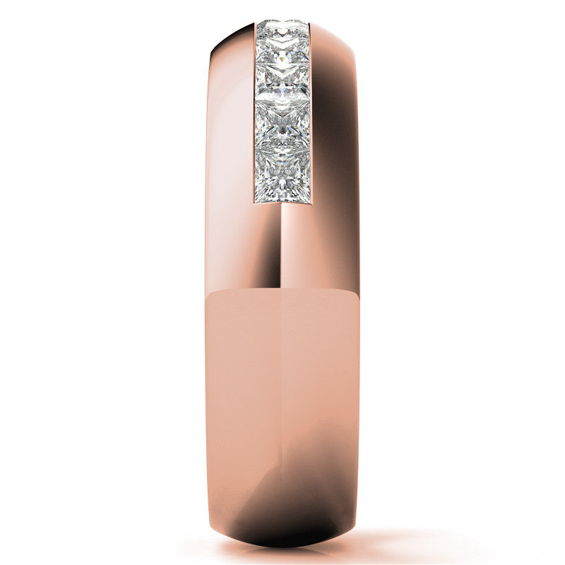 2.5mm, 1.56ct Square Channel Mens Moissanite Ring