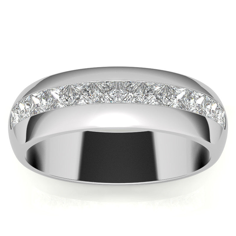 2.5mm, 1.56ct Square Channel Mens Moissanite Ring