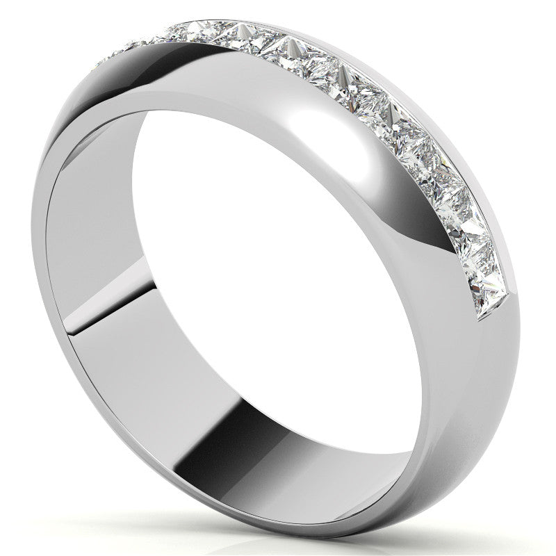 2.5mm, 1.56ct Square Channel Mens Moissanite Ring
