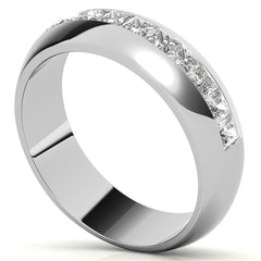 2.5mm, 1.56ct Square Channel Mens Moissanite Ring