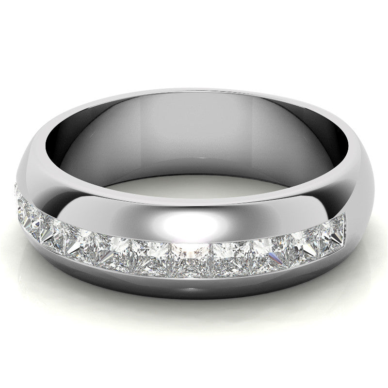 2.5mm, 1.56ct Square Channel Mens Moissanite Ring