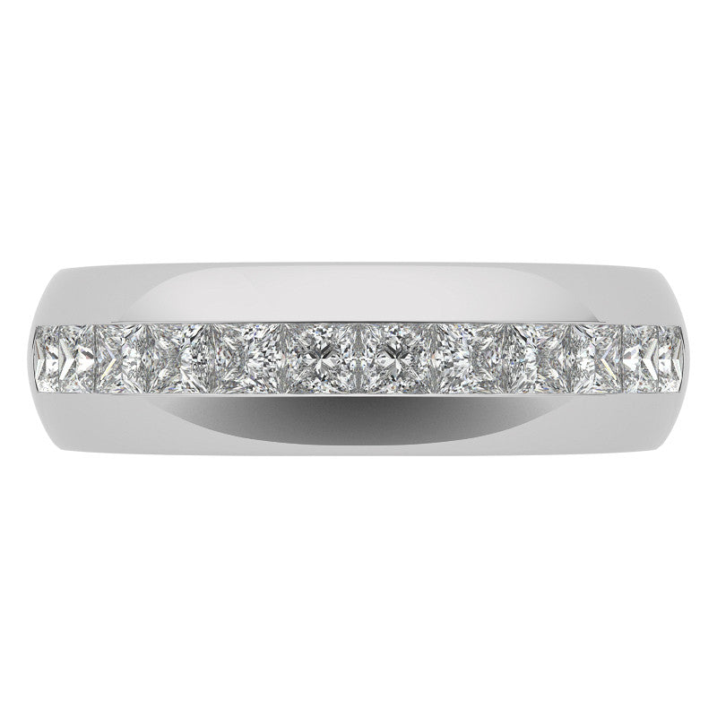 2.5mm, 1.56ct Square Channel Mens Moissanite Ring