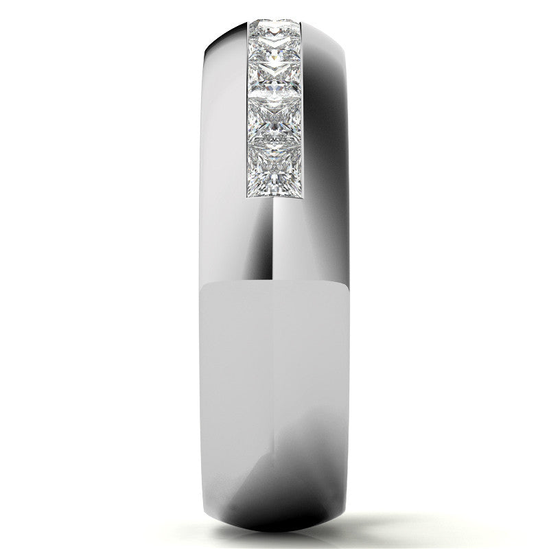 2.5mm, 1.56ct Square Channel Mens Moissanite Ring