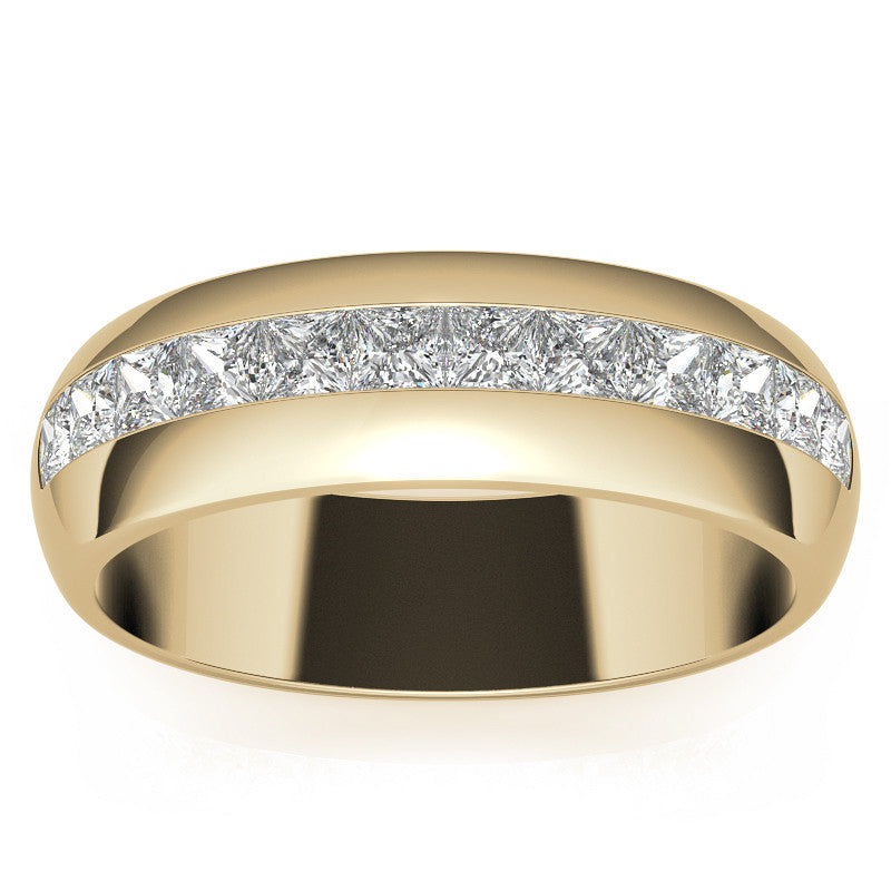 2.5mm, 1.56ct Square Channel Mens Moissanite Ring