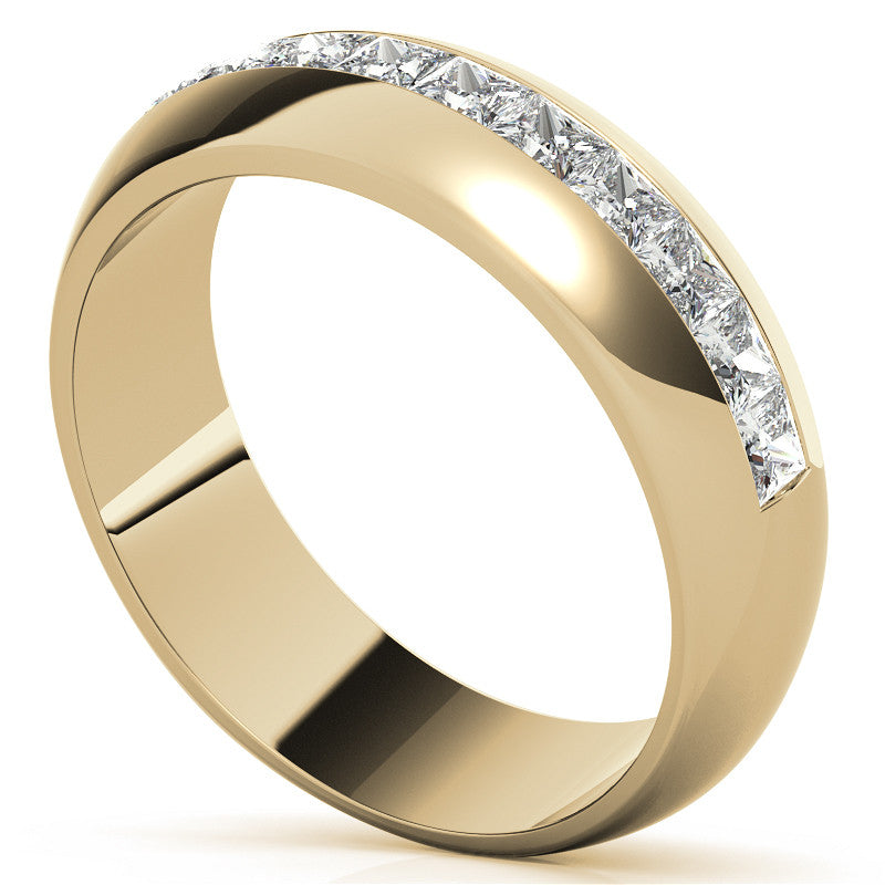 2.5mm, 1.56ct Square Channel Mens Moissanite Ring