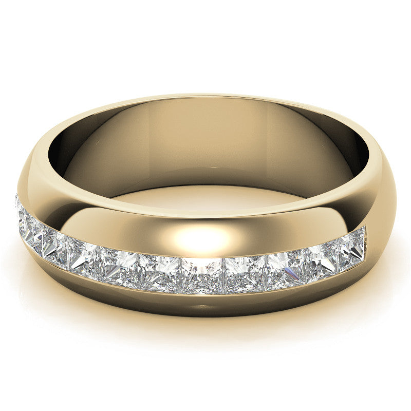 2.5mm, 1.56ct Square Channel Mens Moissanite Ring