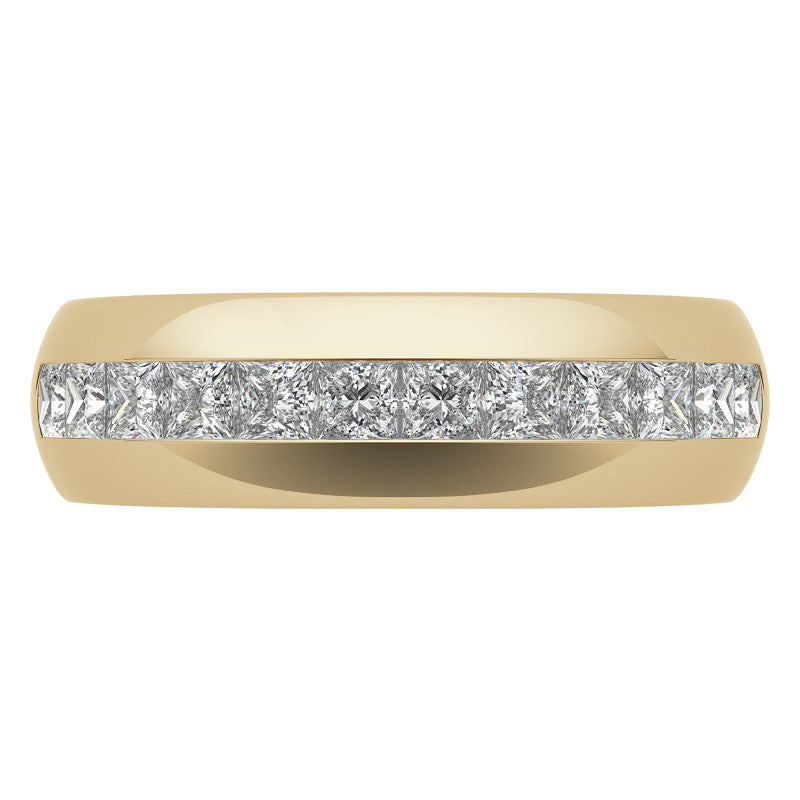2.5mm, 1.56ct Square Channel Mens Moissanite Ring