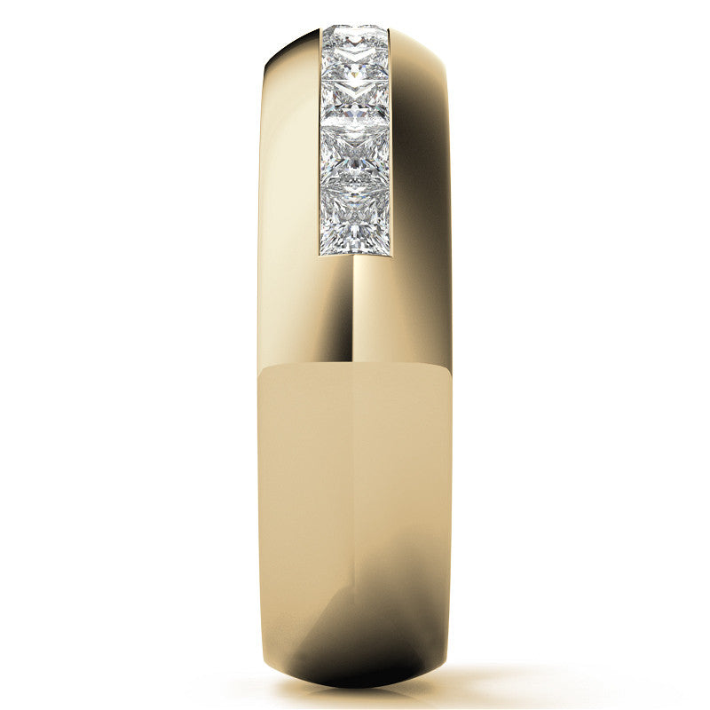 2.5mm, 1.56ct Square Channel Mens Moissanite Ring