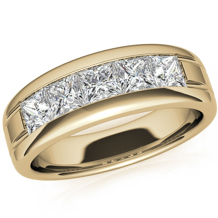 4mm, 2.15ct Square Channel Mens Moissanite Ring