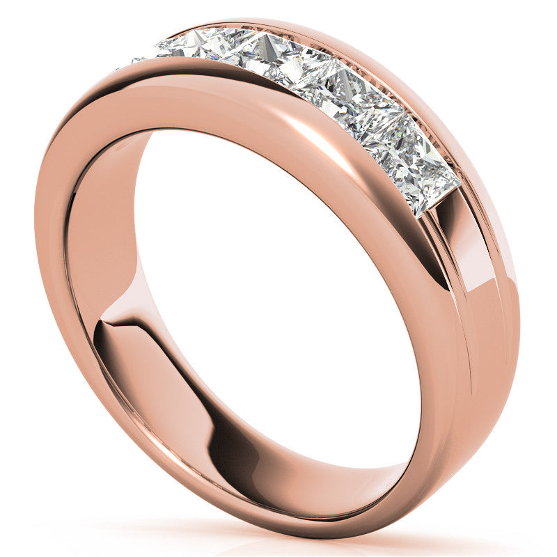4mm, 2.15ct Square Channel Mens Moissanite Ring