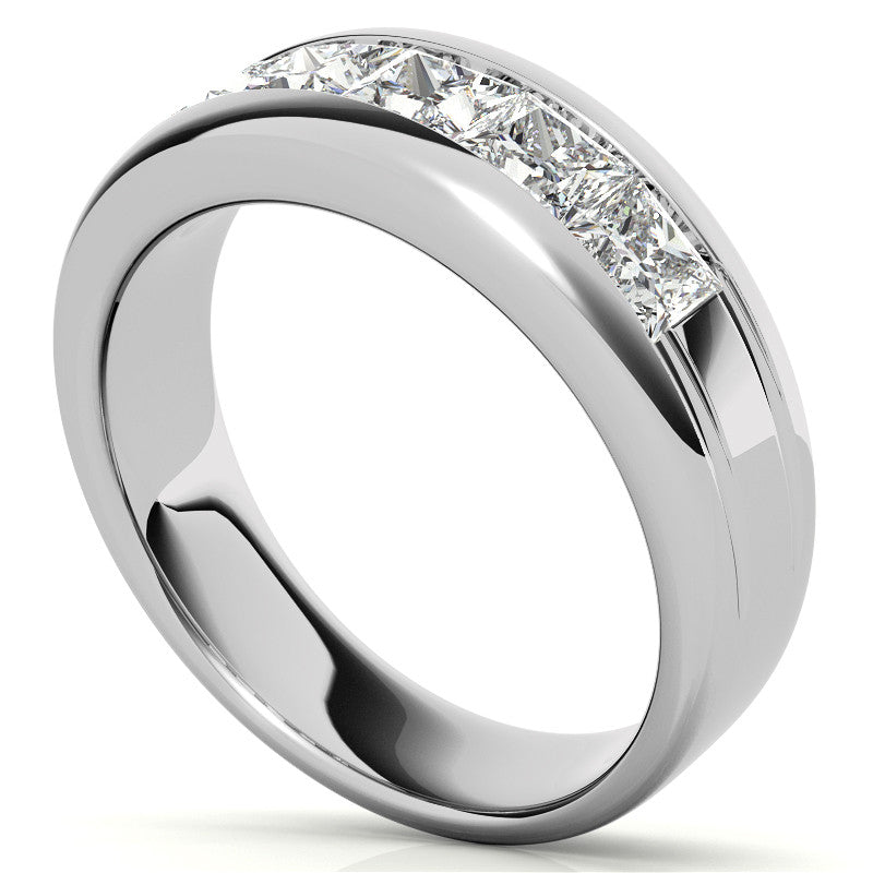 4mm, 2.15ct Square Channel Mens Moissanite Ring
