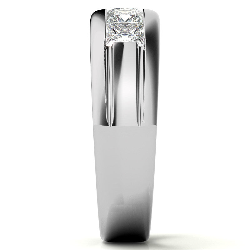 4mm, 2.15ct Square Channel Mens Moissanite Ring