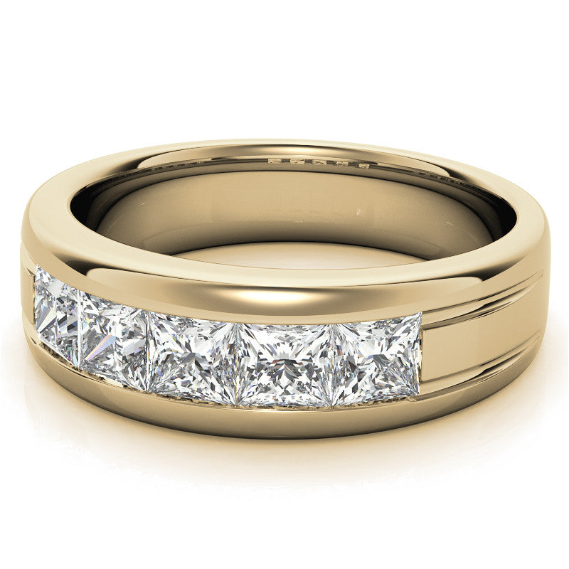 4mm, 2.15ct Square Channel Mens Moissanite Ring