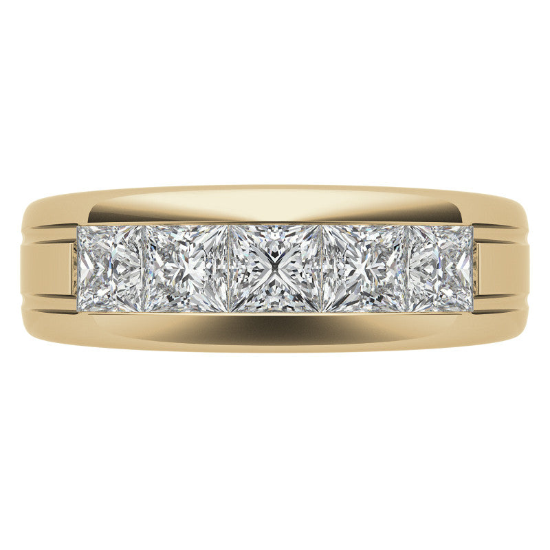 4mm, 2.15ct Square Channel Mens Moissanite Ring
