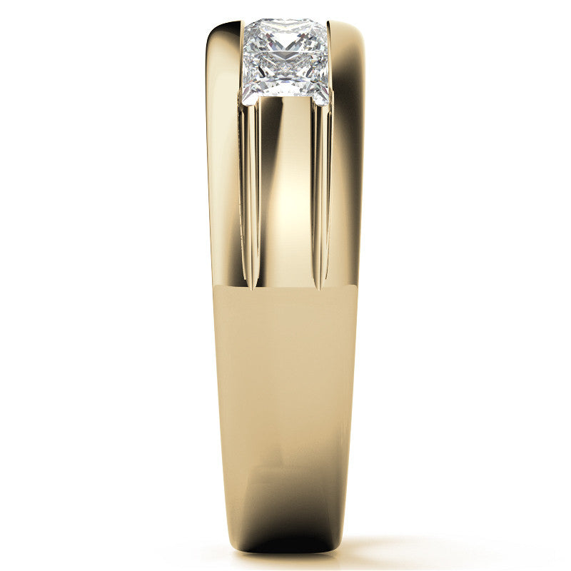 4mm, 2.15ct Square Channel Mens Moissanite Ring