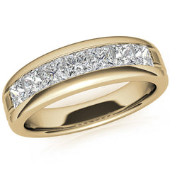 3.5mm, 1.96ct Square Channel Mens Moissanite Ring