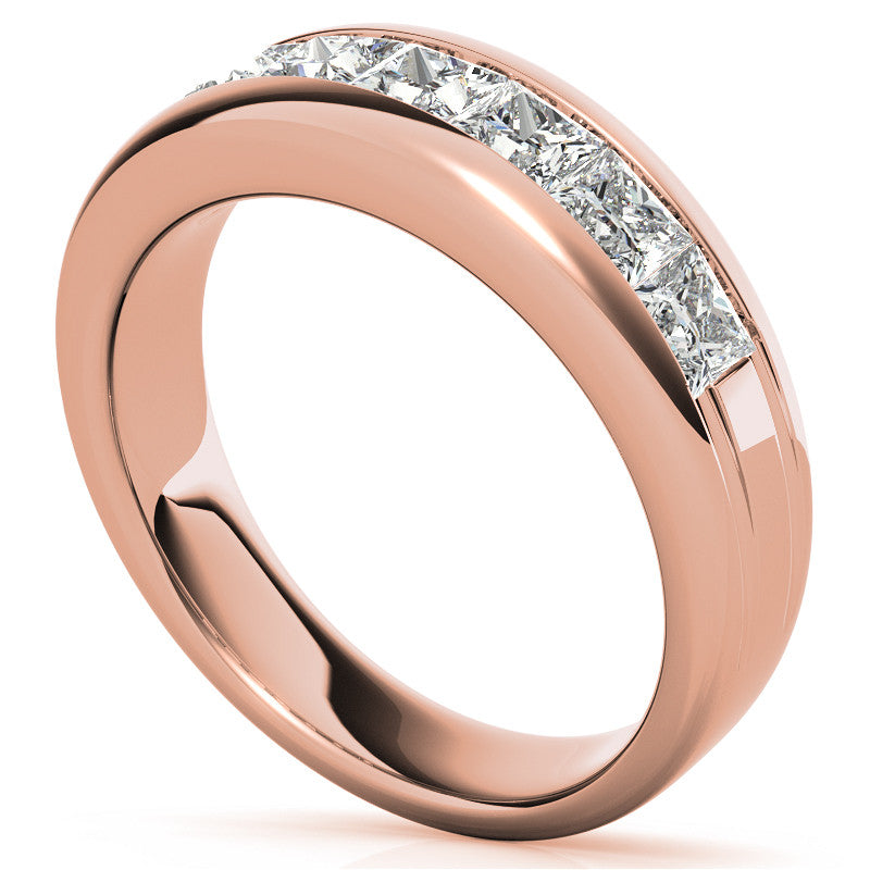 3.5mm, 1.96ct Square Channel Mens Moissanite Ring