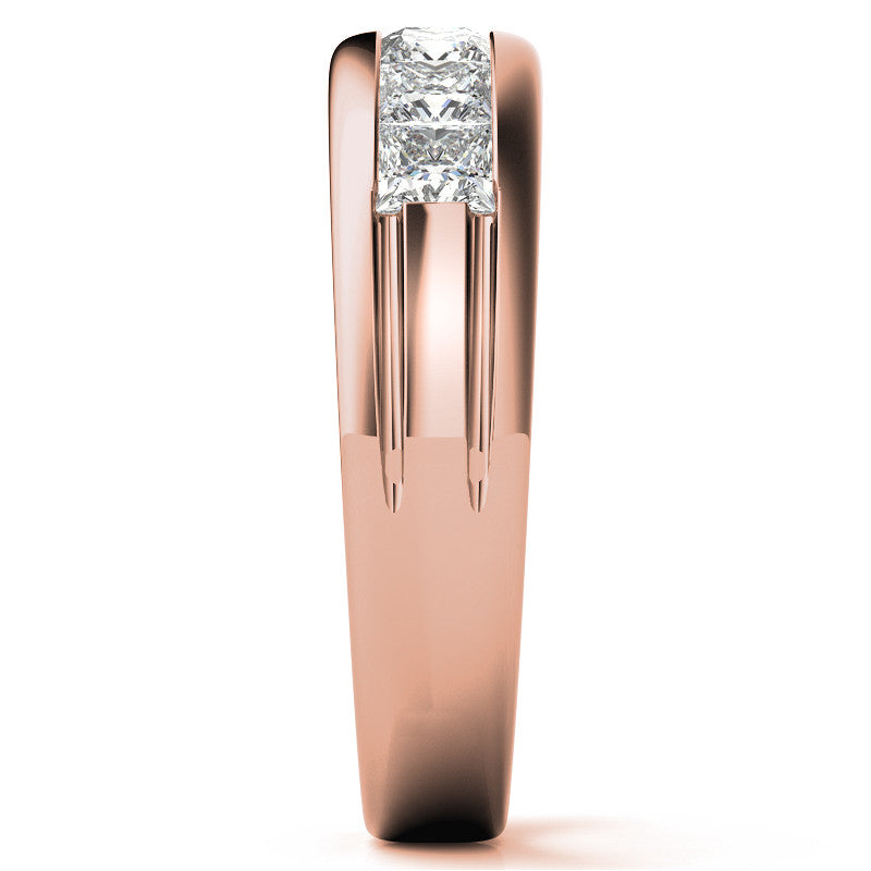 3.5mm, 1.96ct Square Channel Mens Moissanite Ring