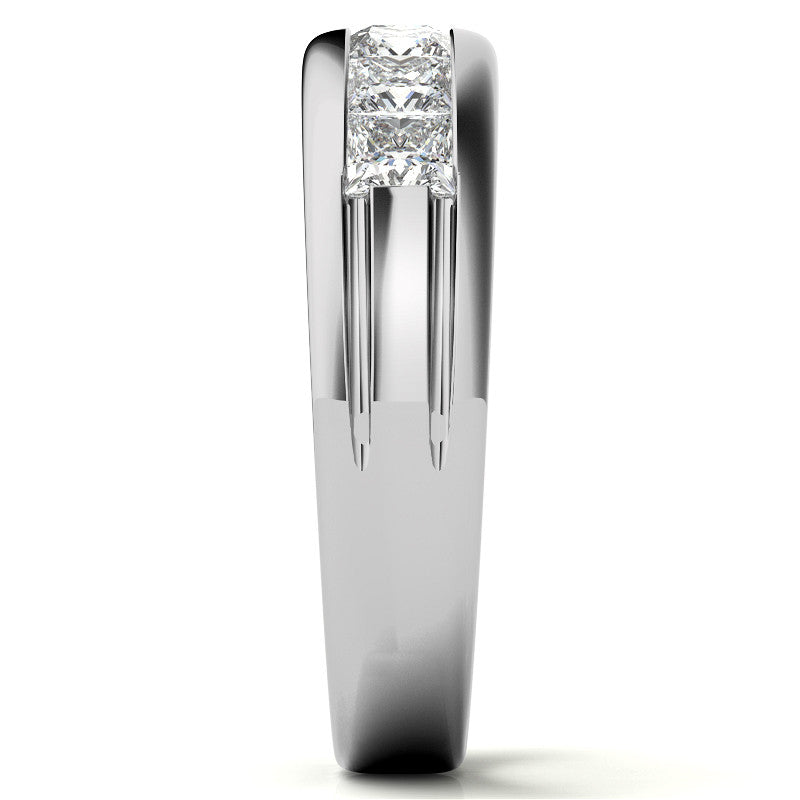 3.5mm, 1.96ct Square Channel Mens Moissanite Ring