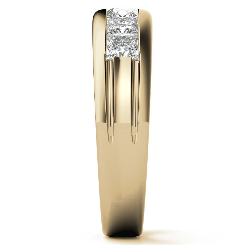 3.5mm, 1.96ct Square Channel Mens Moissanite Ring