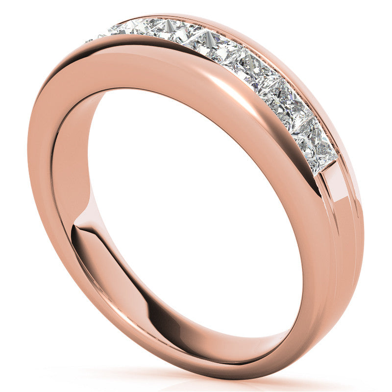 3mm, 1.44ct Square Channel Mens Moissanite Ring