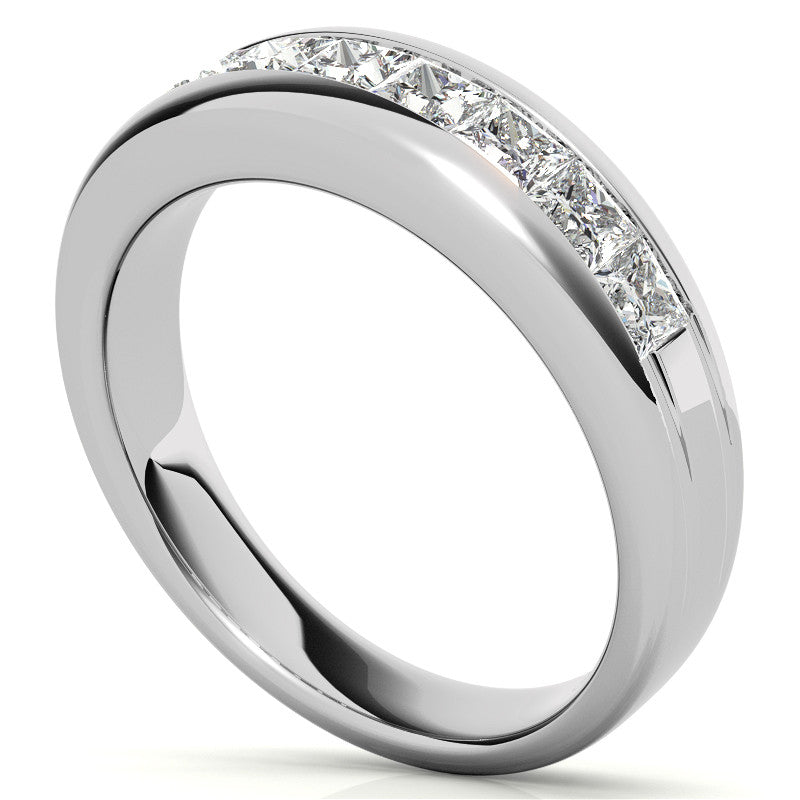 3mm, 1.44ct Square Channel Mens Moissanite Ring